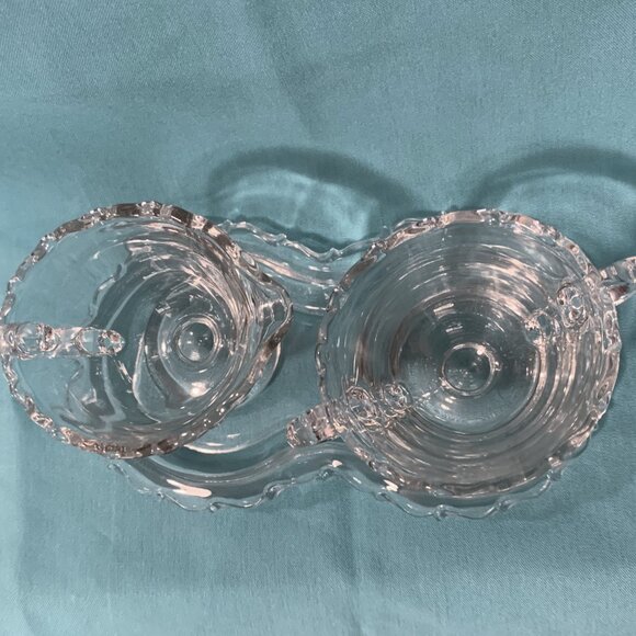 Vintage retired Fostoria Century Creamer, Sugar bowl Tray Set Pressed glass - Picture 2 of 14
